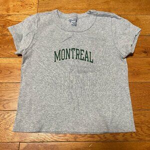 EUC Brandy Melville Ashlyn Montreal Heathered Grey Top T-shirt